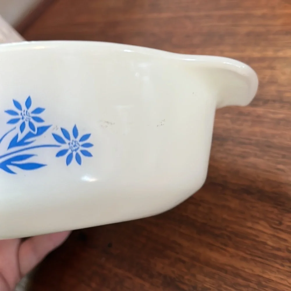 Fire King casserole dish 1 qt Vintage Cornflower